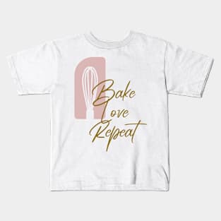 Bake Love Repeat Kids T-Shirt